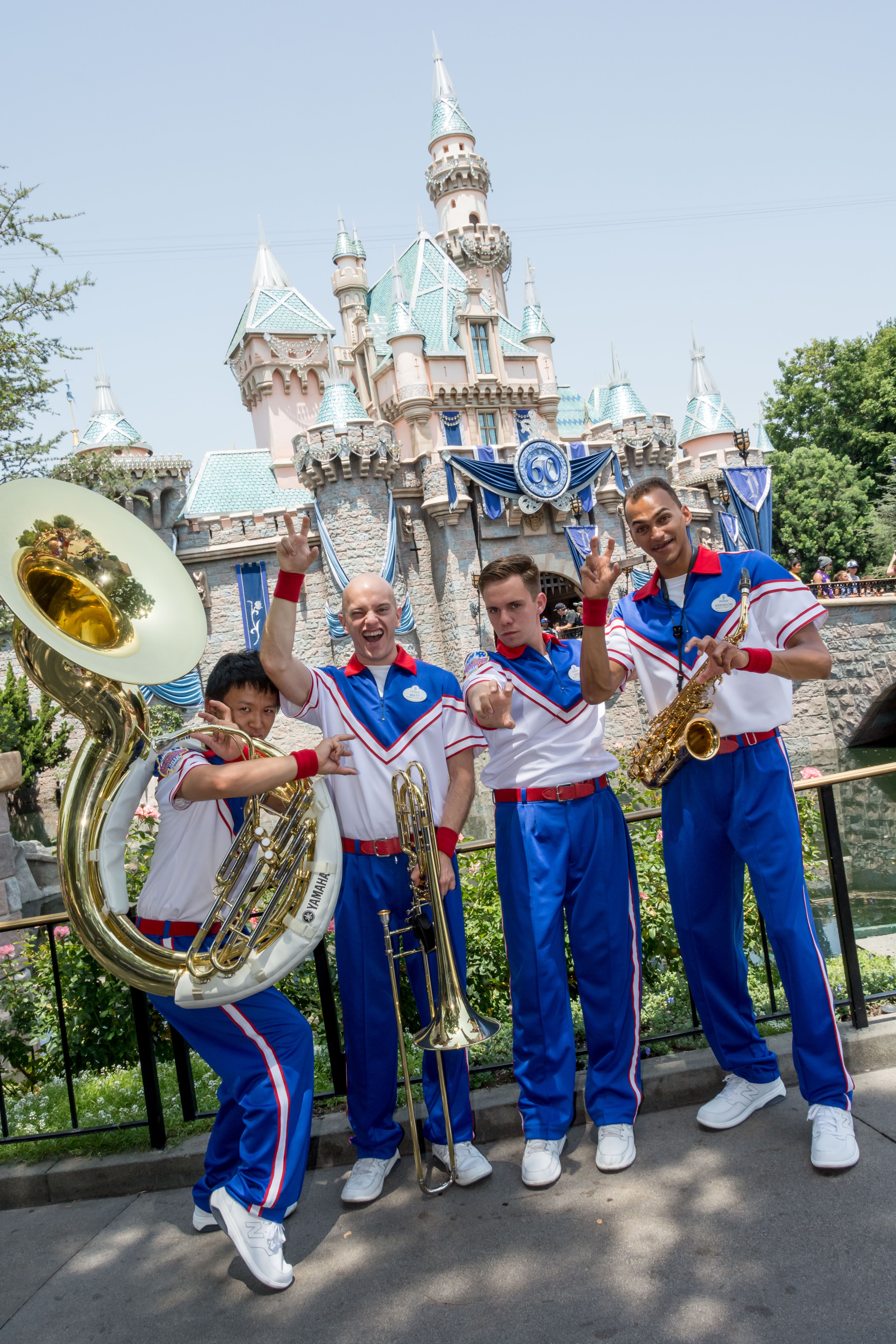 From left, Kosuke Toho, Matt Solis, John Sturino and Brendon Wilkins are a few of the UNT College of Music students who had the opportunity to perform in the Disneyland All-American College Band.